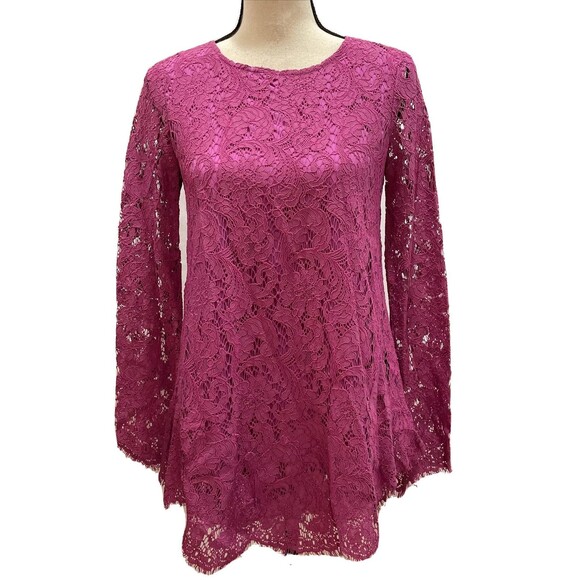 Adam Dresses & Skirts - Adam Lippes Lace Lined Mini Dress Long Sleeve Zip Back Size 2